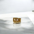 18K Yellow Gold Amor Ring With Zircons / 8gr / Size 6 3/4