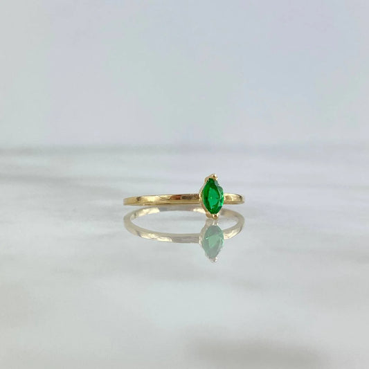 18K Yellow Gold Emerald Ring / 0.9gr / Size 8