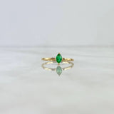 18K Yellow Gold Emerald Ring / 0.9gr / Size 8