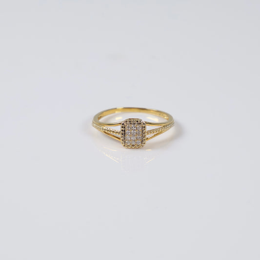 10K YG Diamond Luxury Square Rings / 1.6gr / Sz 9 / Ct Dia