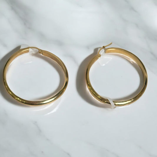 14K Yellow Gold Hoop Earrings / 4.4gr