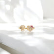 10K YG Diamond HK - Letter R Rings / 2.5gr / Sz 6 3/4 / 0.13Wt Dia
