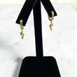 14K Yellow Gold Diamond Dolphin Hoop Earrings 0.54Ct / 1.8gr