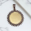 10K Yellow Gold Diamond Memorial Red Wine Crosses Pendant 1.26Ct Dia / 16.6gr / 1.5 - 1.8in