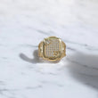 10K YG Luxury Rectangle Rings / 8gr / Sz 11 / White Zircons