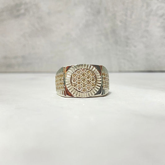 14K White Gold Diamond Rx Type Ring 1.5Ct Dia / 10.57gr / Size 10