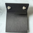 14K White Gold Diamond Heart Stud Earrings 0.18Ct Dia / 1.44gr