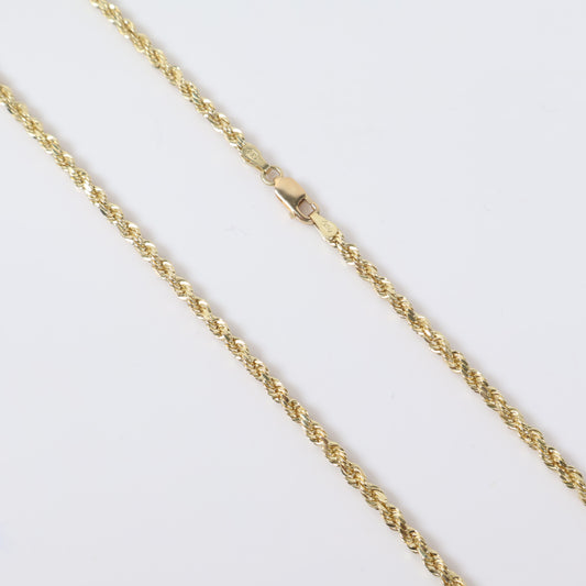 14K YG Hollow Rope Chain / 6.5gr / 2.7mm / 22in /