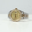 Rolex Datejust Two Tone Champagne Dia Dial - Diamond Bezel Watch / 36mm / Wt Dia