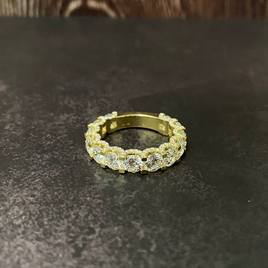 14K Yellow Gold Lab Diamond Anniversary Engagement Ring 7.29Ct Lab Dia Vs / 9.44gr / Size 10 1/4