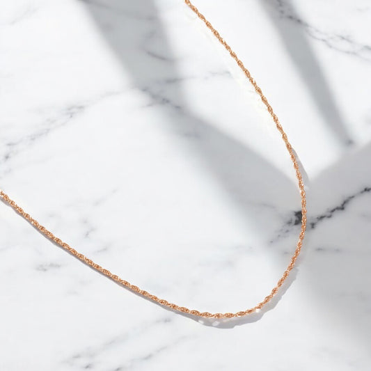 18K Rose Gold Rope Chain / 1gr / 1.2mm / 19.5in