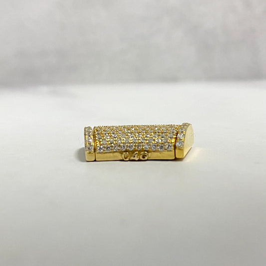 10K Yellow Gold Diamond Sleek Lock Ct Dia / 3gr / 9mm / 0.6in