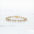14K YG Diamond Luxury Oval-Pear Style Bracelet / 9.7gr / 3mm / 7in / D-6.27Ct