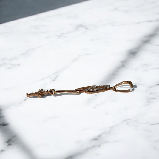 18K Rose Gold Virgin Silhouette Pendant With Zircons / 2.5gr