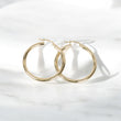 14K YG Fashion Hoop Earrings / 2.73gr / 1.4in /