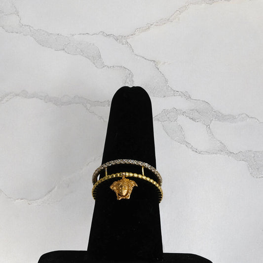 14K Yellow Gold Luxury Ring With Zirconia / 2.6gr / Size 7