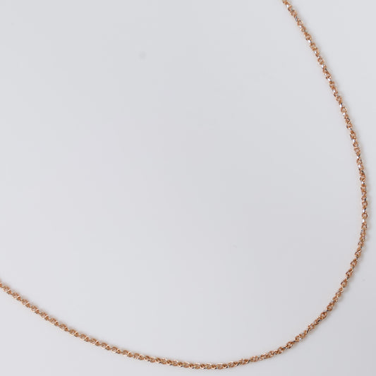 14K Rose Gold Minicuban Chain Diamond Cut / 2.2gr / 1.1mm / 18in