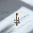 18K Yellow Gold Cross Pendant With Zircons / 0.91gr / 0.8in