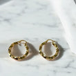 18K Yellow Gold Luxury Hoop Earrings / 3gr