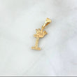 18K Yellow Gold Letter I With Crown Pendant With Zircons / 1.45gr / 1in
