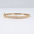 14K Yellow Gold Luxury Bangle Bracelet With Diamond / 13gr / 16in