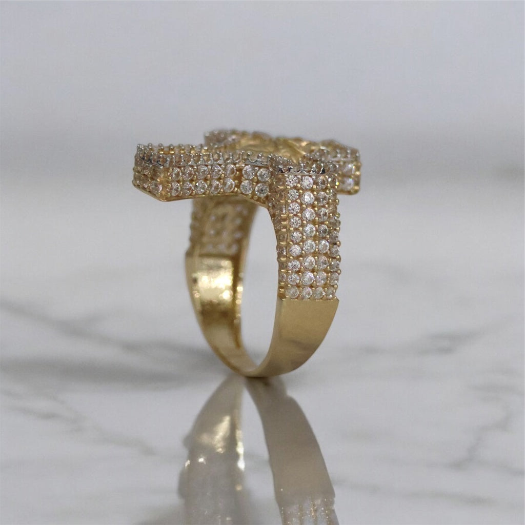 14K YG Jesus Face Ring / 10gr / Sz 10