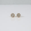 14K Yellow Gold Diamond Flower Stud Earrings 0.82Ct Dia / 2.13gr