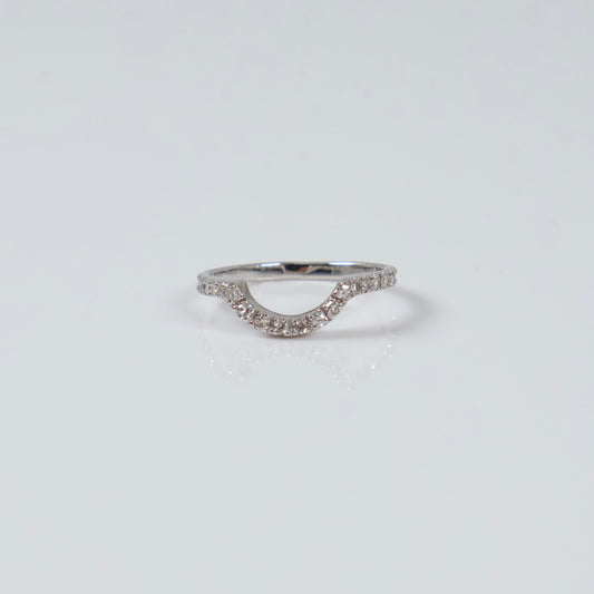 14K WG Diamond Round Luxury Duo Engagement Ring / 4.4gr / Sz 4 / 1Ct Dia