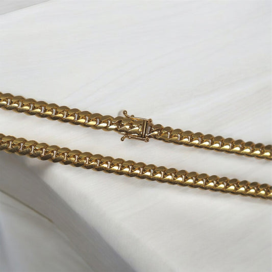 10K YG Micro Cuban Links Chain / 62.7gr / 6.2mm - 24in