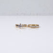 14K Yellow - White Gold Fashion Trio Engagement Ring With Zircons / 10gr / Size 7W/10M