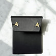 18K Yellow Gold Letter A Stud Earrings With Zircons / 0.7gr / 6mm