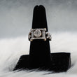 Crown Ring 14K Yellow Gold With Diamond / 6.6gr / Size 7.5