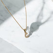 18K Yellow Gold Letter C Jewelry Set With Zircons / 1.35gr / 15in