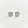 10K WG Diamond Double Square Fashion Stud Earrings / 2.17gr / 8mm / D 0.40Ct