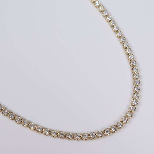 10K YG Lab Diamond Tennis Chain / 17.57gr / 4mm / 20in / 9.68 CTTW Lab VS / E-F