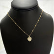 14K Yellow Gold Diamond Heart Chain 0.75Ct / 3.1gr