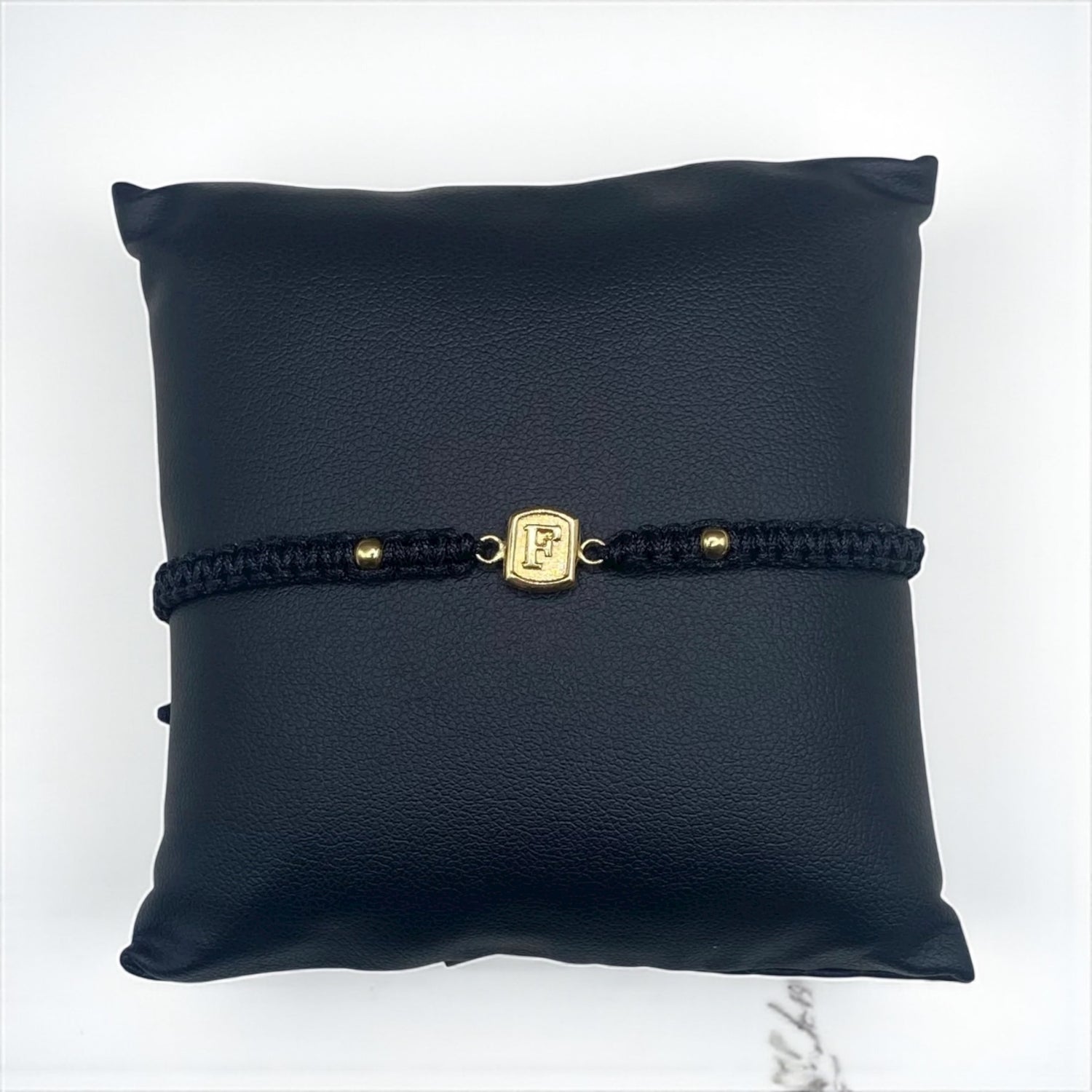 18K Yellow Gold Tejida Letter F Bracelet Adjustable / 0.42gr