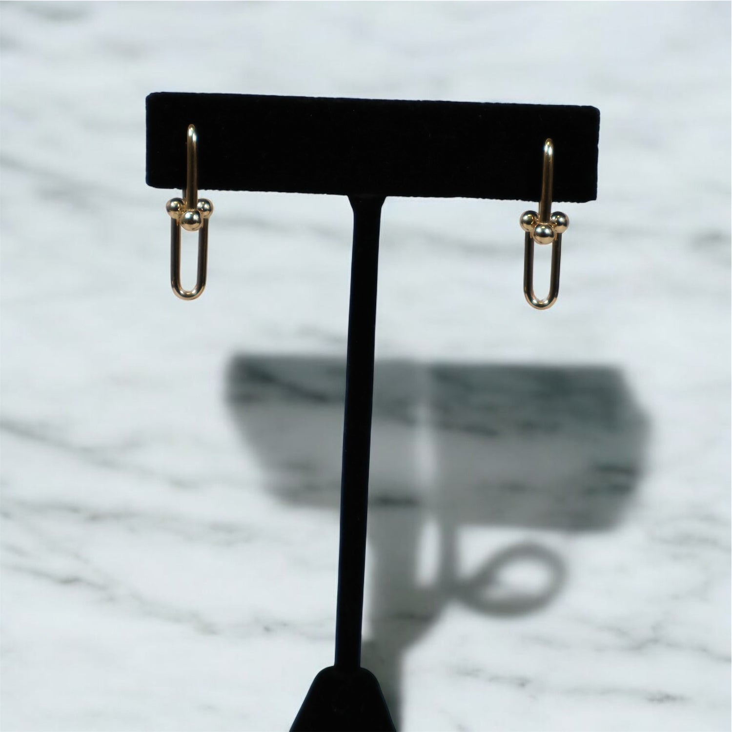 14K YG Fany Stud Earrings / 2.61gr / 0.8in /