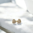 14K YG Luxury Heart Stud Earrings / 1.87gr / 10mm /