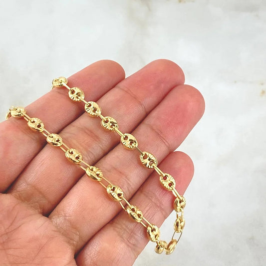 18K Yellow Gold Diamond Cut Gc Link Chain / 10.8gr / 4.7mm / 18in