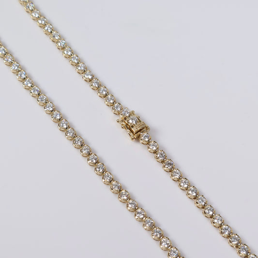 10K YG Lab Diamond Tennis Chain / 17.57gr / 4mm / 20in / 9.68 CTTW Lab VS / E-F