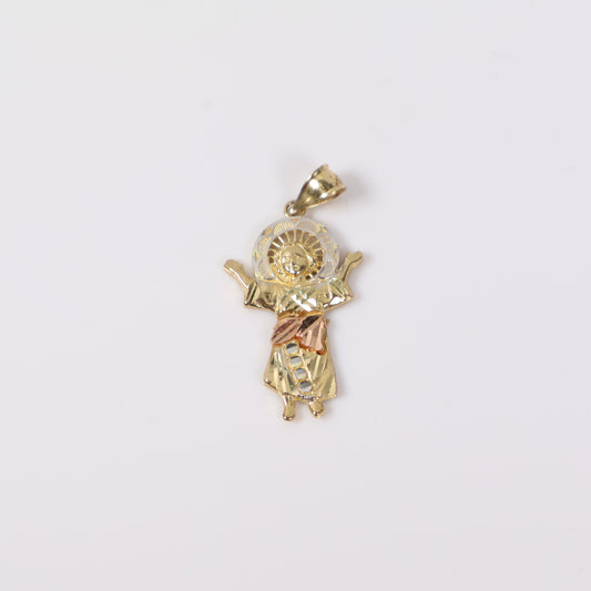 14K Three Colour Gold Divino Nino Pendant / 1.7gr