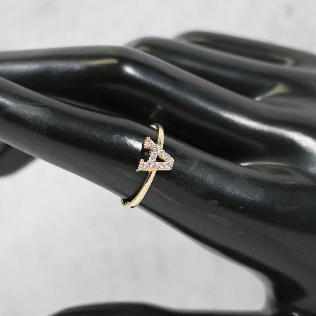 14K YG Letter A Ring / 1.38gr / Sz 7 1/4