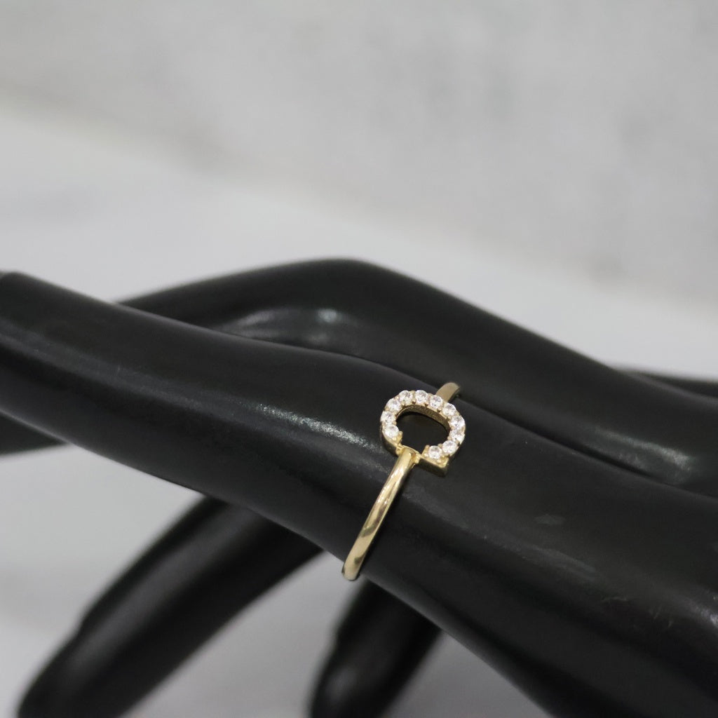 14K YG Letter C Ring / 1.29gr / Sz 7 1/4