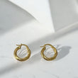 18K Yellow Gold Carly Dotted Hoop Earrings 1.4gr / 0.51in