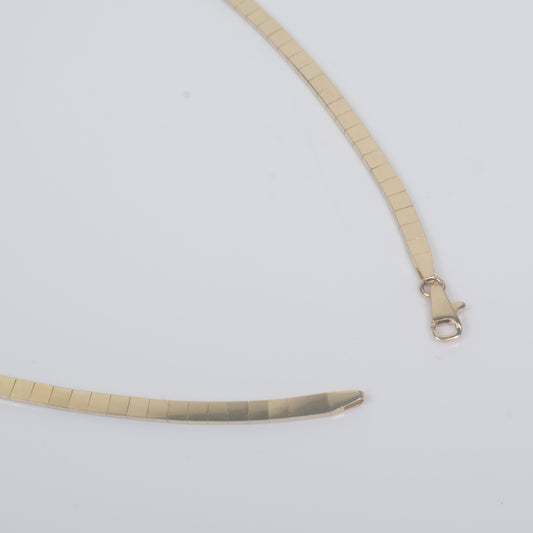 14K YG Flat Snake Chain / 11.7gr / 3.4mm / 18in /