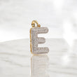 10K YG Diamond Letter E Pendant / 2.3gr / 1.1in / 0.47Wt Dia