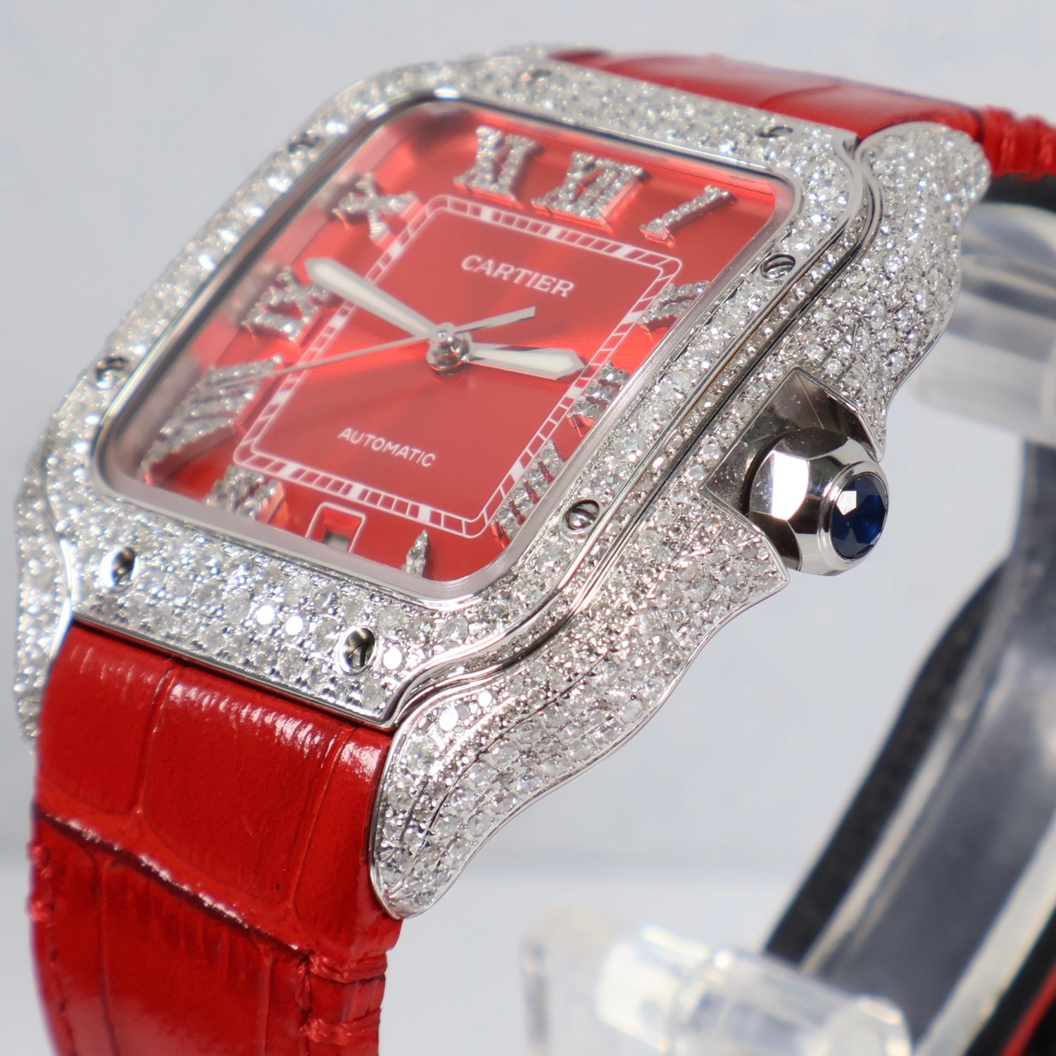 Cartier Santos Red Bustdown Watch / XL /