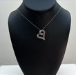 14K White Gold Heart Jewelry Set With Diamond Baguette / 3.6gr