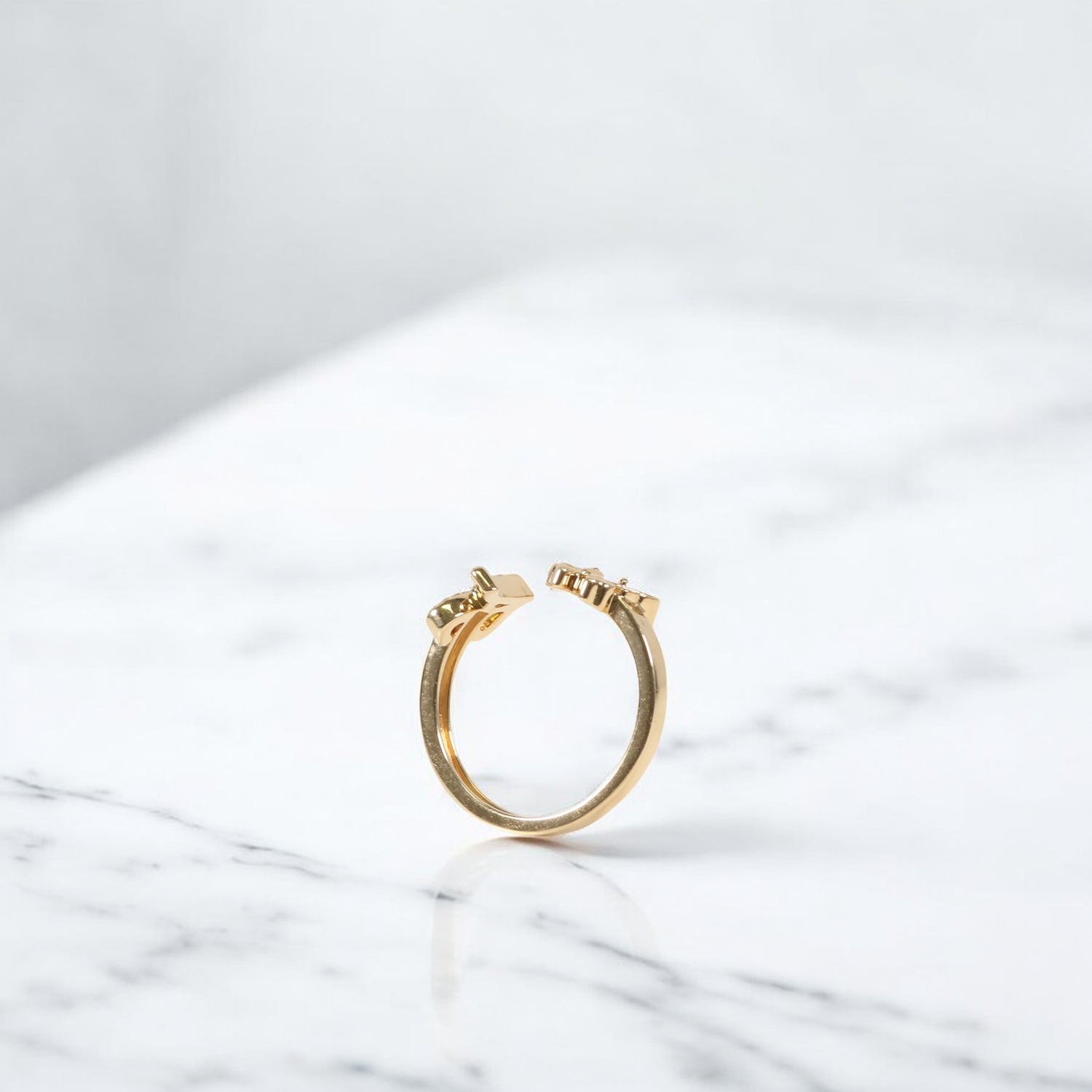 10K YG Diamond Butterfly - Letter A Rings / 2.35gr / Sz 7.5 / 0.1Wt Dia